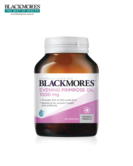 Blackmores Evening Primrose Oil 1000 มก. ผิวหนังชุ่มชื้นแลดูอ่อนเยาว์