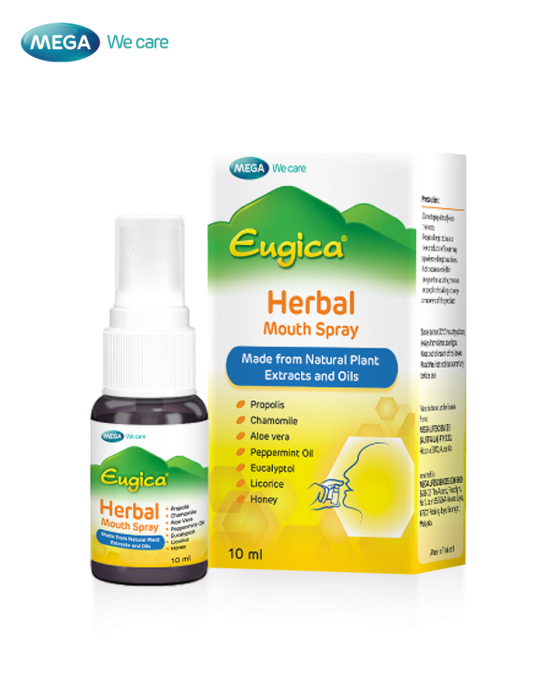 MEGA EUGICA MOUTH SPRAY 10ml ลดการสะสมของแบคทีเรีย ในช่องปากและลำคอ